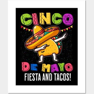 Fiesta Time! Dabbing Taco with Sombrero Posters and Art